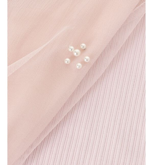  「パールチュールスリーブトップス」|Tシャツ・カットソー|