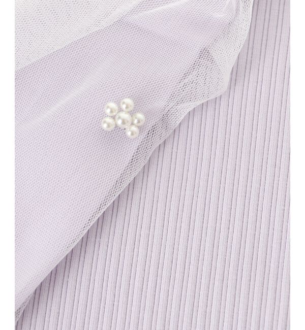  「パールチュールスリーブトップス」|Tシャツ・カットソー|