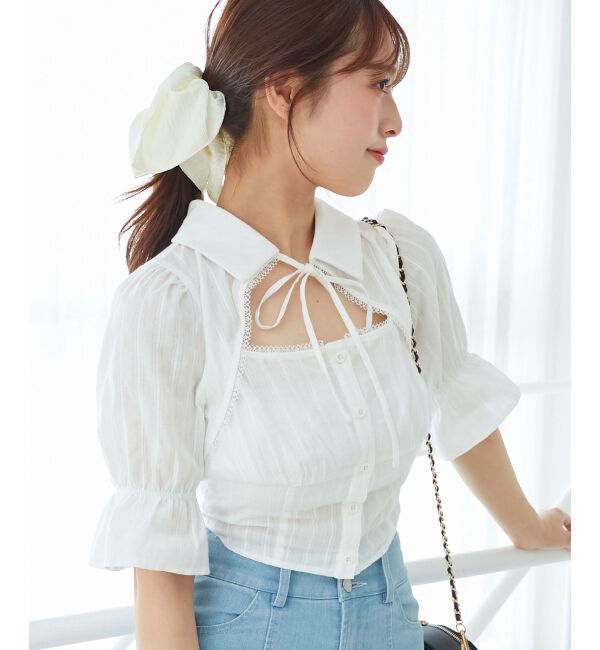  「デコルテオープンブラウス」|シャツ・ブラウス|
