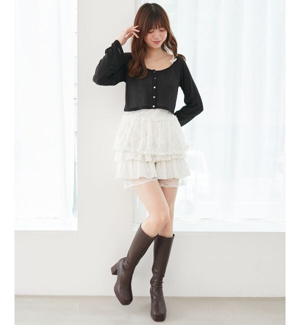  「ペプラムキャミ&times;カーデセット」|カーディガン|