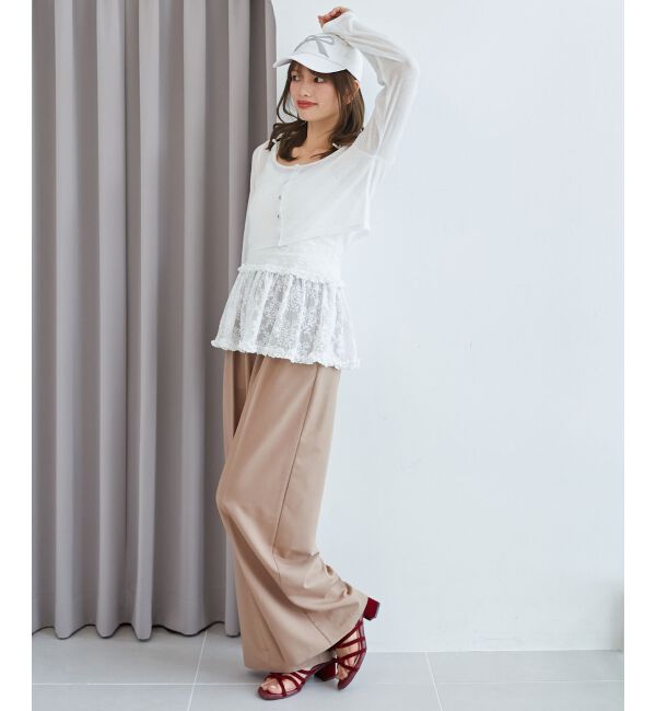  「ペプラムキャミ&times;カーデセット」|カーディガン|