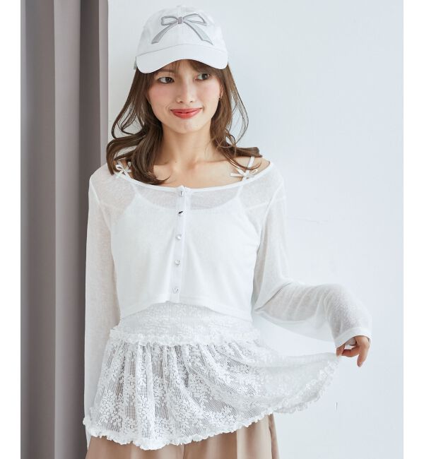  「ペプラムキャミ&times;カーデセット」|カーディガン|