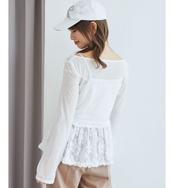  「ペプラムキャミ&times;カーデセット」|カーディガン|