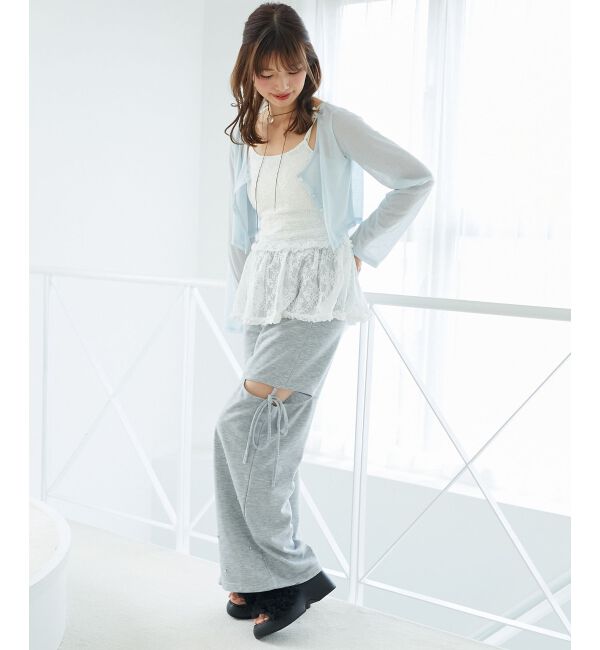  「ペプラムキャミ&times;カーデセット」|カーディガン|