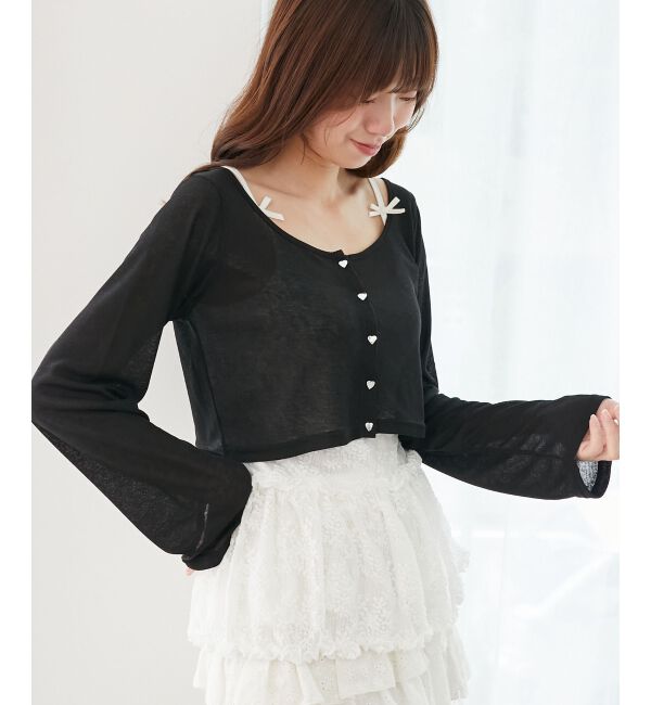  「ペプラムキャミ&times;カーデセット」|カーディガン|