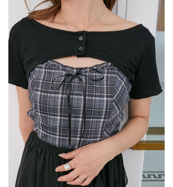  「フリルキャミ&times;トップスセット」|Tシャツ・カットソー|