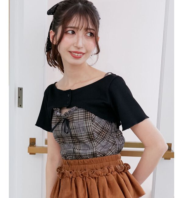  「フリルキャミ&times;トップスセット」|Tシャツ・カットソー|