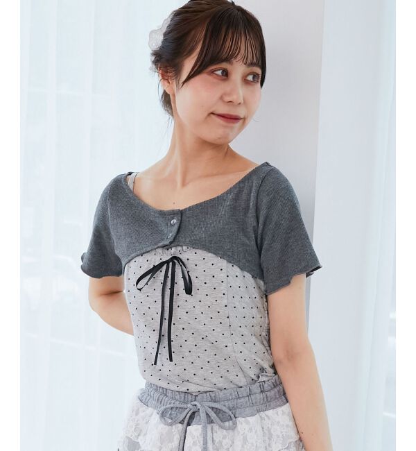  「フリルキャミ&times;トップスセット」|Tシャツ・カットソー|