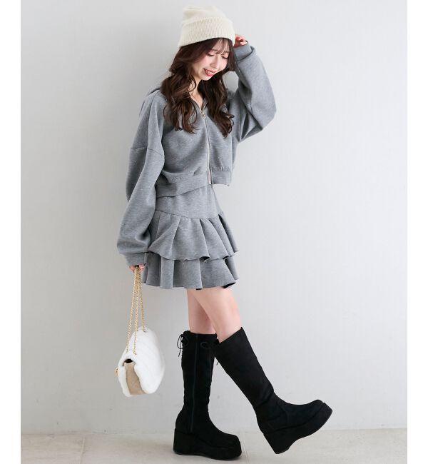  「バックリボン厚底ロングブーツ」|ロングブーツ|