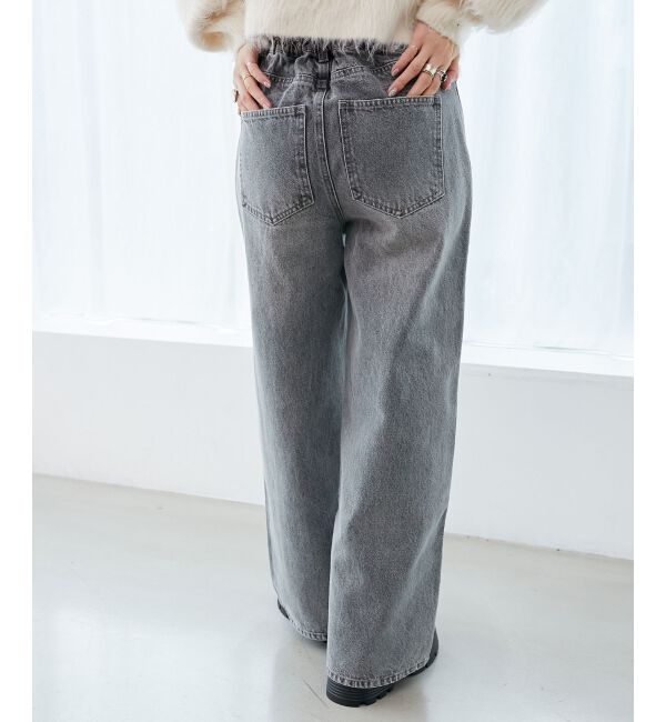  「キラキラレースダメージデニム」|デニム|