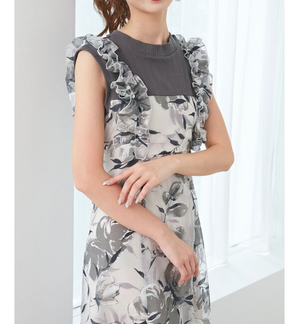  「ノースリフリルドッキングワンピ」|ワンピース|