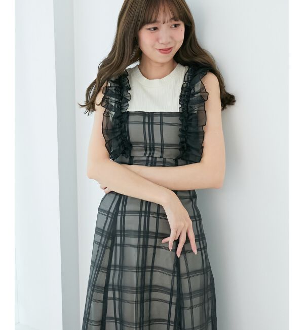  「ノースリフリルドッキングワンピ」|ワンピース|