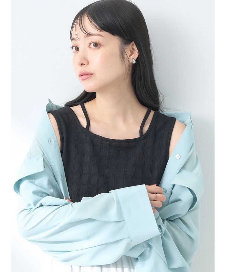 earth music&ecology「前後2wayタンクトップ」|インナー|Black