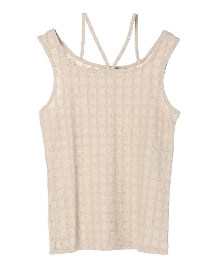 earth music&ecology「前後2wayタンクトップ」|インナー|Beige