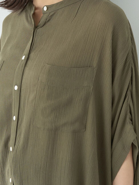 earth music&ecology「レーヨンポケットシャツチュニック」|チュニック|