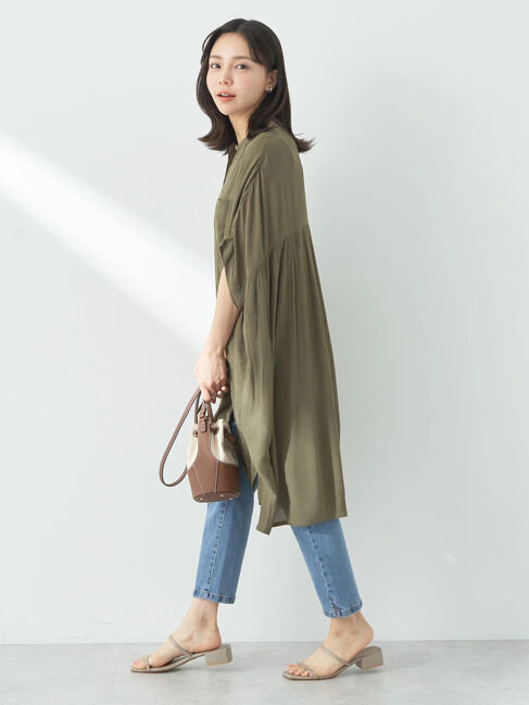 earth music&ecology「レーヨンポケットシャツチュニック」|チュニック|
