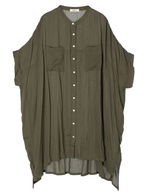 earth music&ecology「レーヨンポケットシャツチュニック」|チュニック|