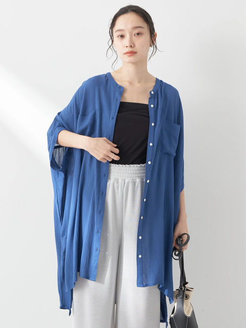 earth music&ecology「レーヨンポケットシャツチュニック」|チュニック|Blue