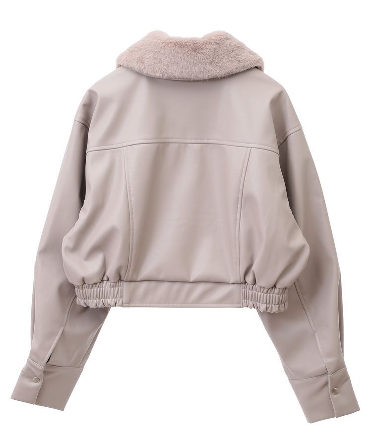 earth music&ecology「襟ファーレザーブルゾン」|ブルゾン・スタジャン|