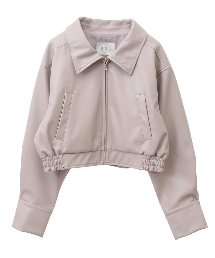 earth music&ecology「襟ファーレザーブルゾン」|ブルゾン・スタジャン|