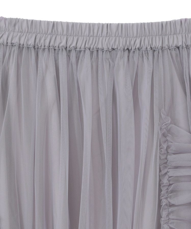 earth music&ecology「チュールアシンメトリーフリルスカート」|フレア|