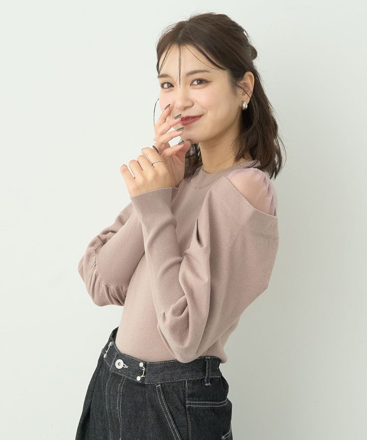 earth music&ecology「袖シアードレーププルオーバー」|ニット・セーター|