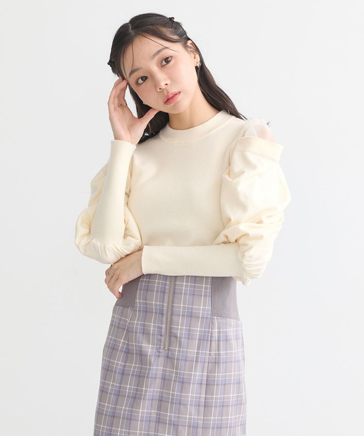 earth music&ecology「袖シアードレーププルオーバー」|ニット・セーター|