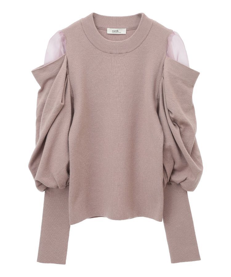 earth music&ecology「袖シアードレーププルオーバー」|ニット・セーター|