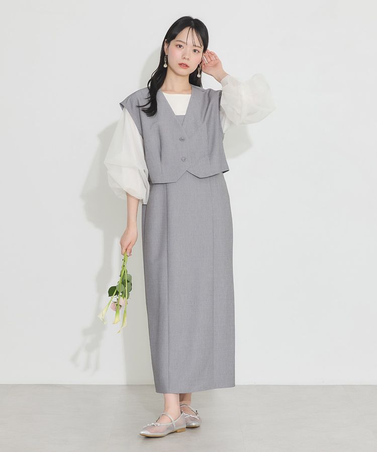 earth music&ecology「SET2点ベスト+キャミドレ」|ワンピース|Gray