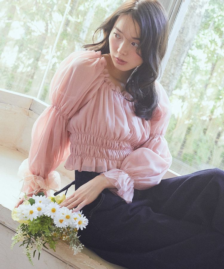 earth music&ecology「スクエアネックシャーリングショートブラウス」|シャツ・ブラウス|