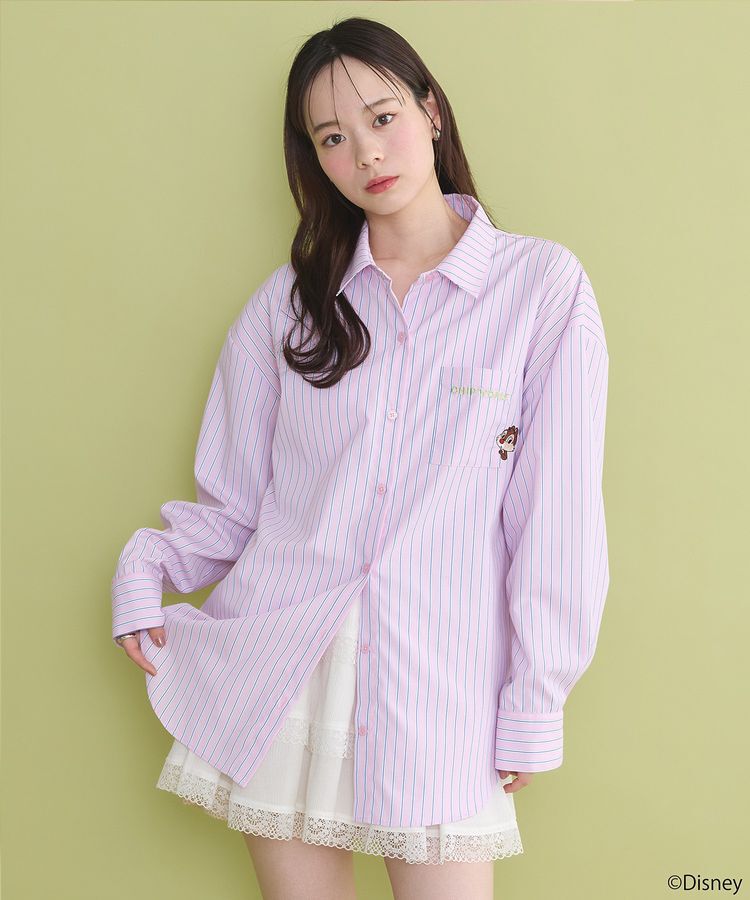 earth music&ecology「チップ&デール/ストライプシャツ」|シャツ・ブラウス|