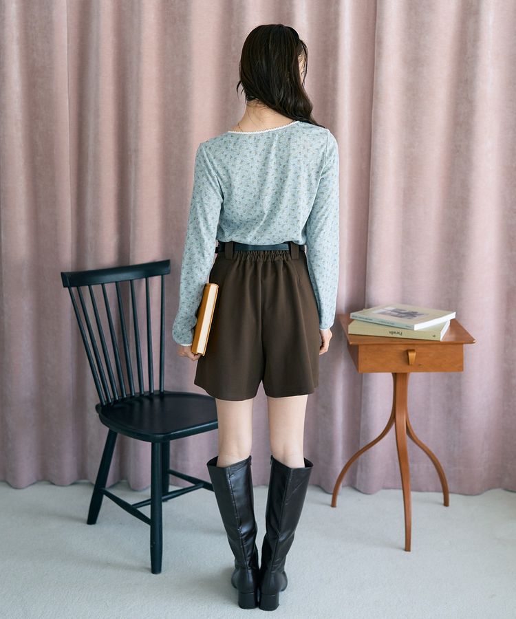 earth music&ecology「ベルト付きタブデザインショートパンツ」|その他|