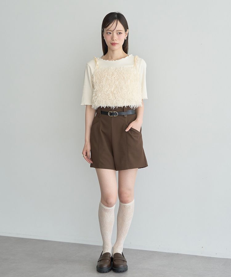 earth music&ecology「ベルト付きタブデザインショートパンツ」|その他|