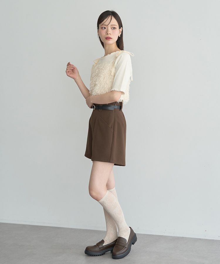 earth music&ecology「ベルト付きタブデザインショートパンツ」|その他|