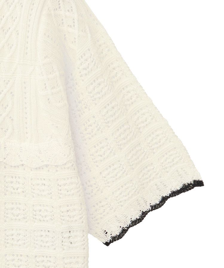 earth music&ecology「ミニスカラップ透かし編みニットカーディガン」|カーディガン|