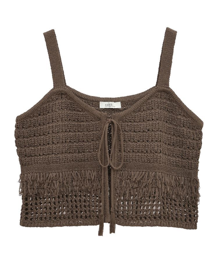 earth music&ecology「フリンジニットビスチェ」|ベスト・ジレ|