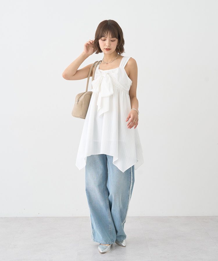 earth music&ecology「ワイドフリンジデニムパンツ」|デニム|