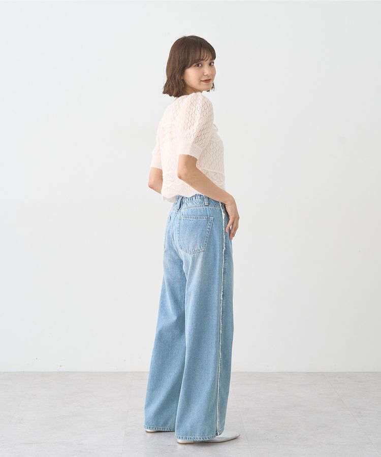 earth music&ecology「ワイドフリンジデニムパンツ」|デニム|