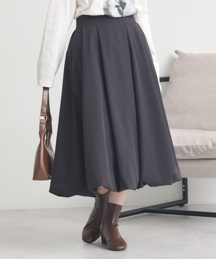 earth music&ecology「バルーンミディスカート」|スカート|Black