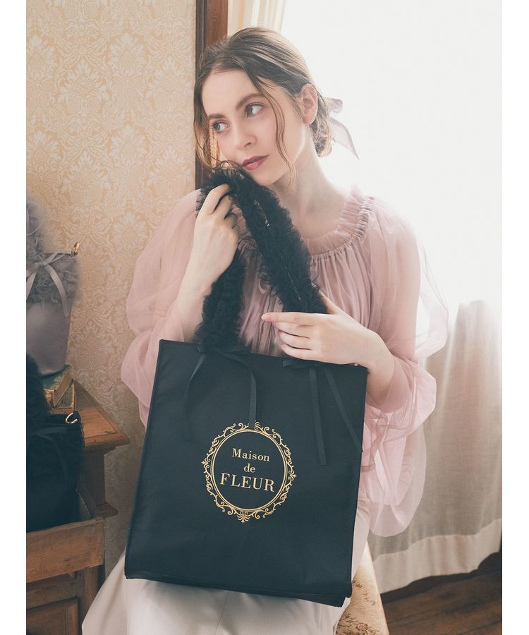 Maison de FLEUR「チュールフリルハンドルトートバッグ」|トートバッグ|