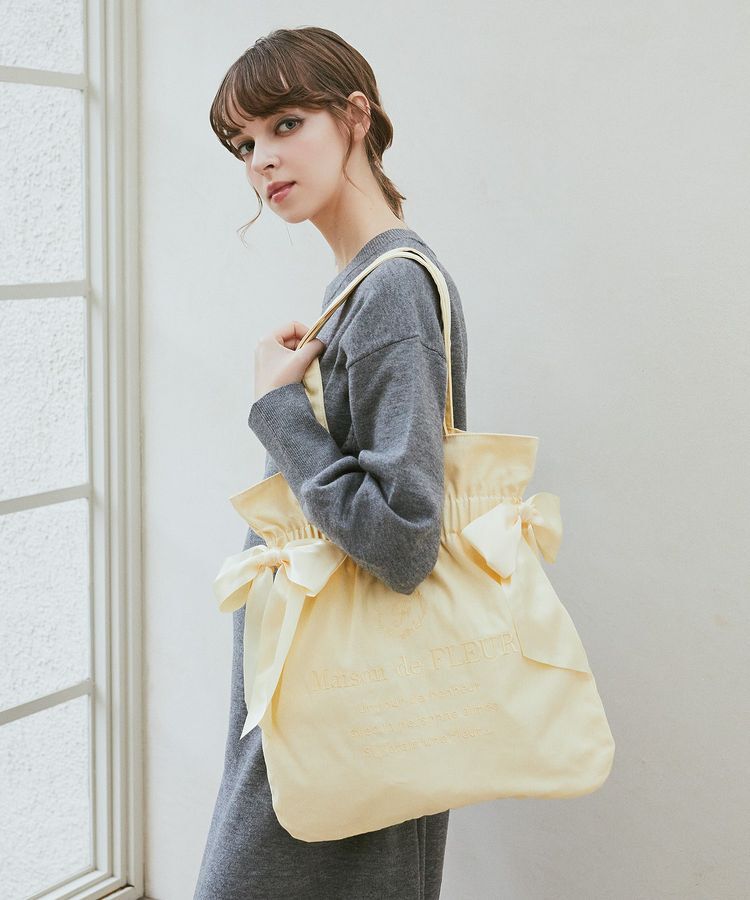 Maison de FLEUR「EC限定 キャンバスダブルリボントートバッグ」|トートバッグ|イエロー