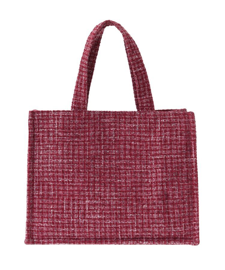 Maison de FLEUR「ピンクツイードパールリボンスクエアトートバッグ」|トートバッグ|