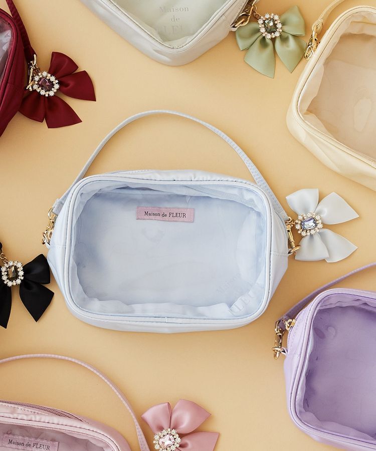 Maison de FLEUR「EC限定クリアポーチM」|ポーチ|ライトブルー