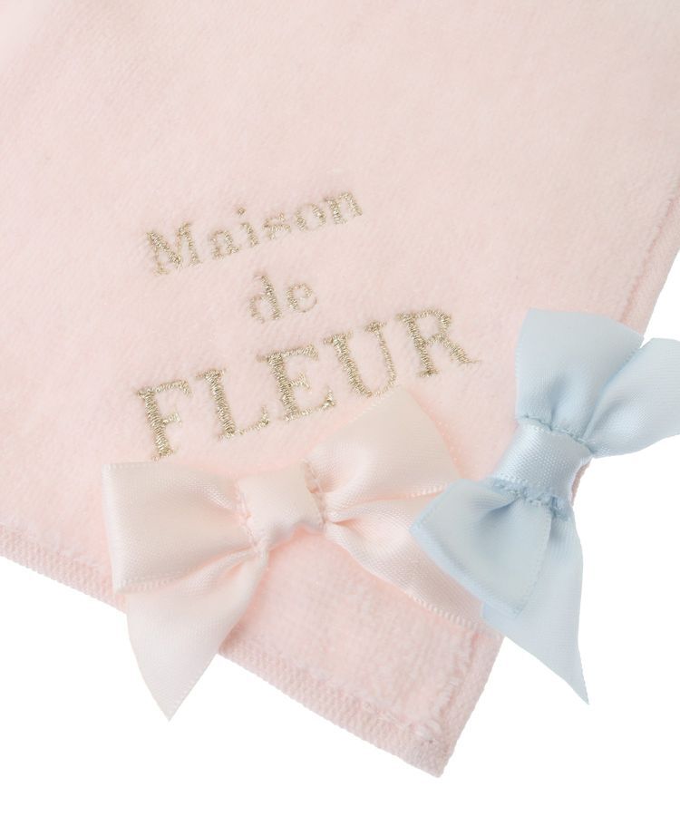 Maison de FLEUR「バイカラーリボンタオルハンカチ」|ハンカチ|
