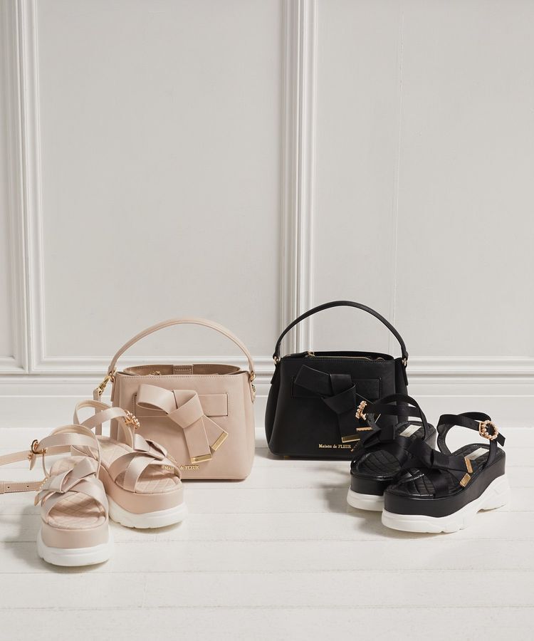 Maison de FLEUR「リボンビジュースニーカーサンダル」|サンダル|