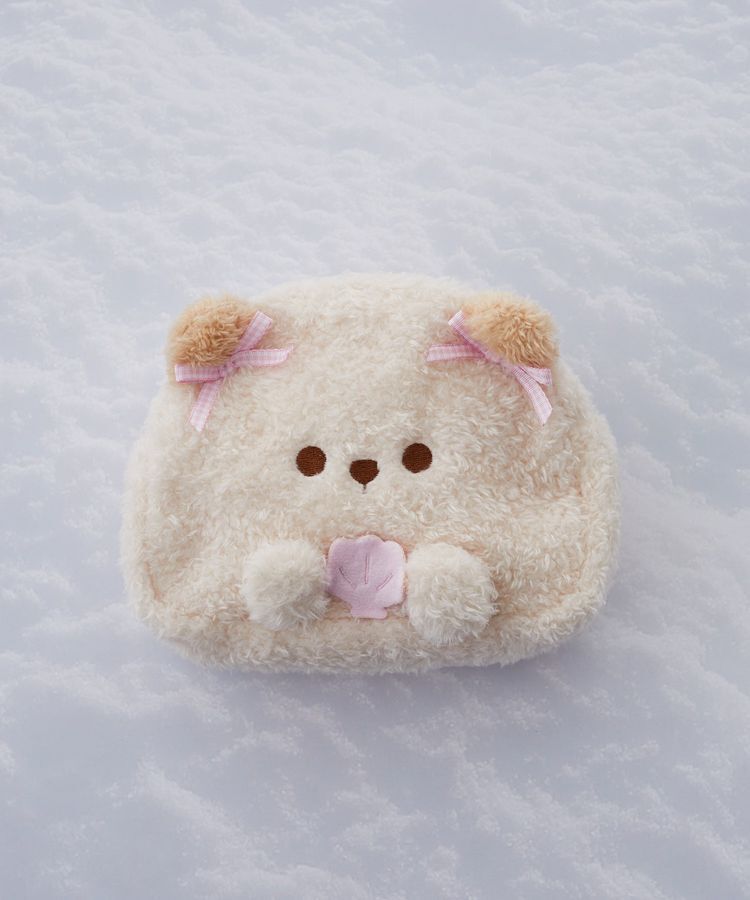 Maison de FLEUR「ラッコフェイスポーチ」|ポーチ|アイボリー