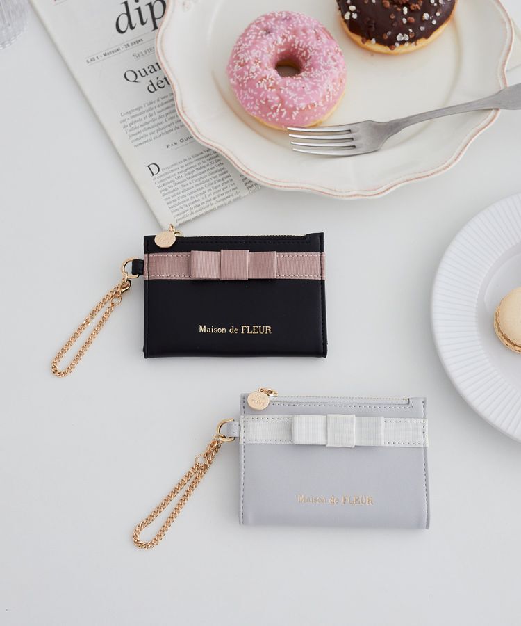 Maison de FLEUR「グログランリボンフラグメントケース」|財布|