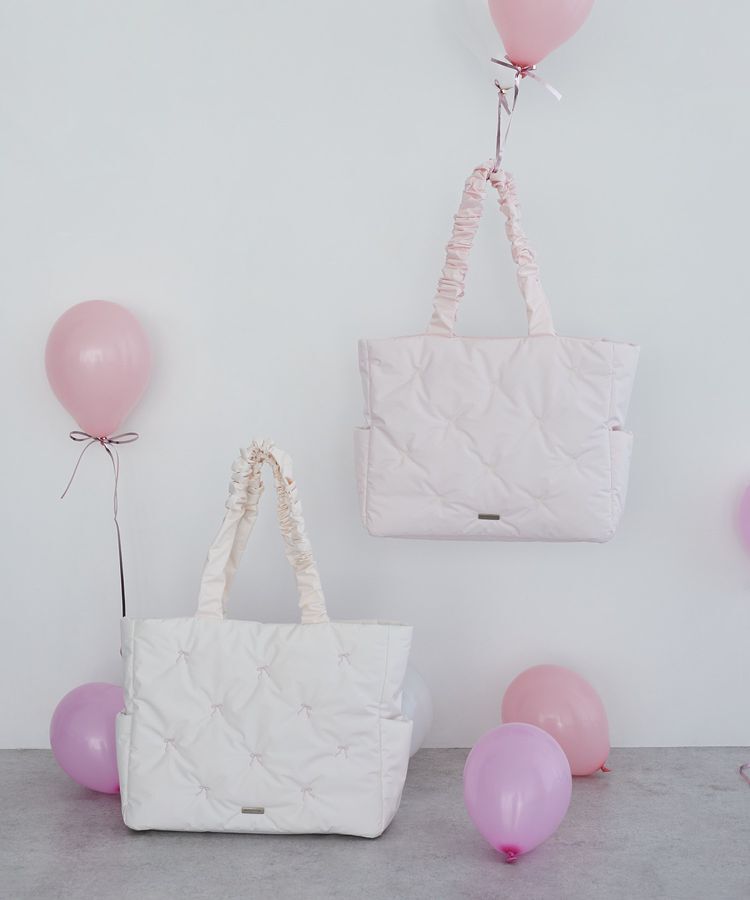 Maison de FLEUR「リボン刺繍パファートートバッグ」|トートバッグ|