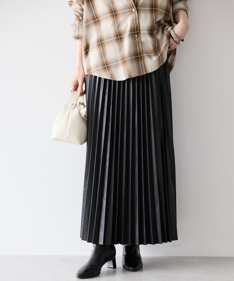 AMERICAN HOLIC「フェイクレザープリーツスカート」|スカート|