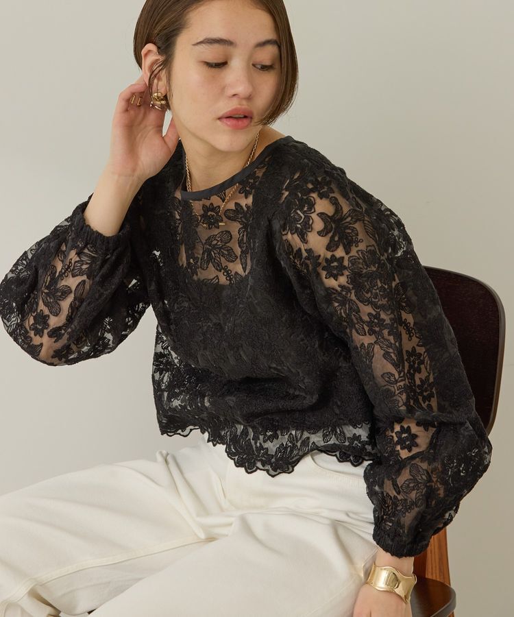 AMERICAN HOLIC「前後2WAYシアーレースブラウス」|シャツ・ブラウス|